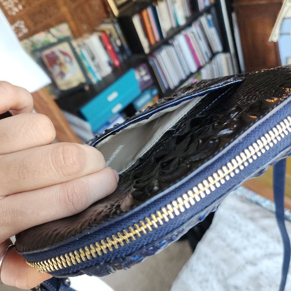 Brahmin Small Georgina - Kyanite Havisham Croc Leather Cross Body - Picture 9 of 11